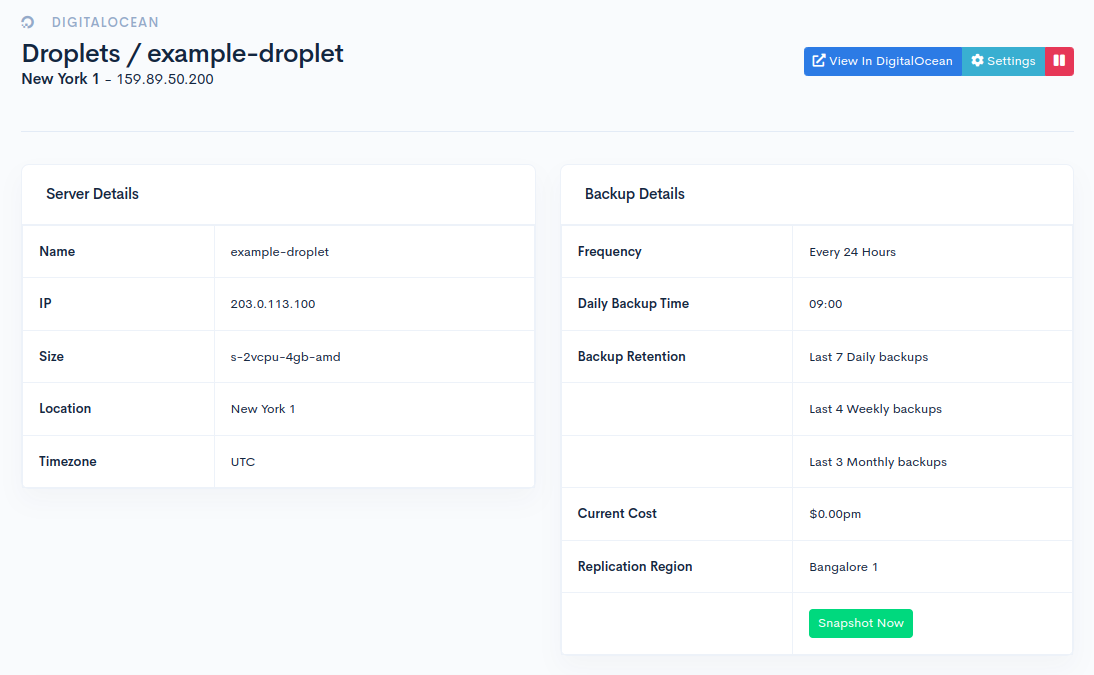 How to Backup Digitalocean Droplet